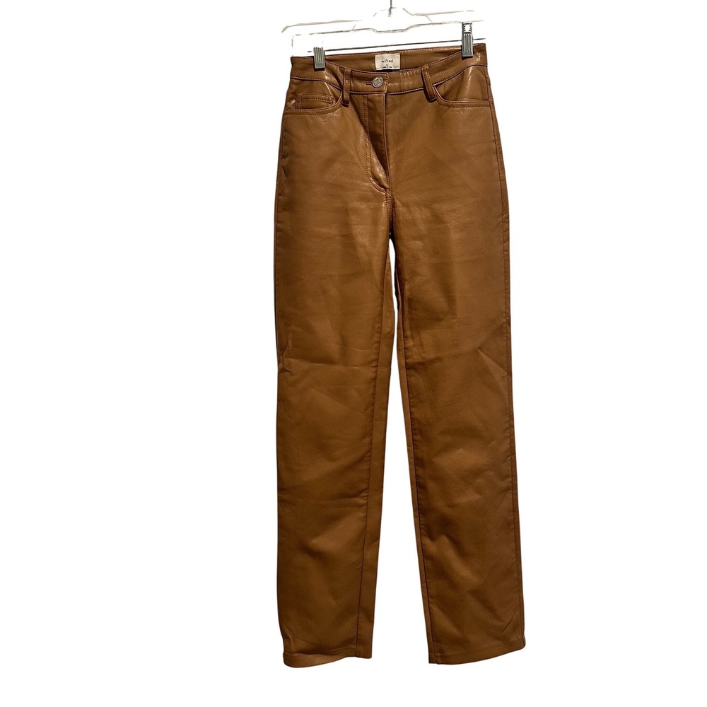 Aritzia Wilfred Melina Faux Leather Pants Camel 00 Minimalist‎ Capsule Fall